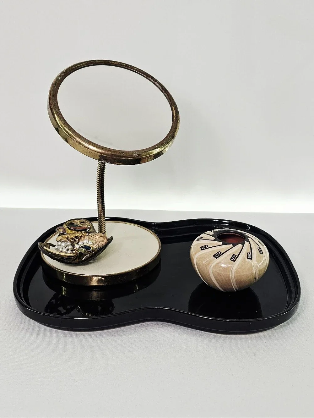 Vintage Mikasa Opus Black Vanity/ Serving Tray